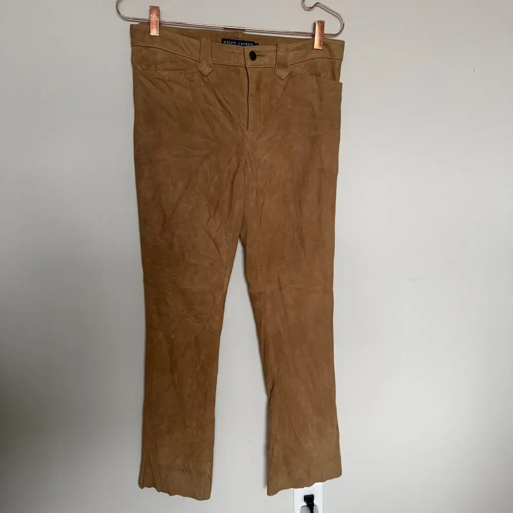 Vintage Ralph Lauren Womens Genuine Leather Pants 6 Western Luxury Equestrian